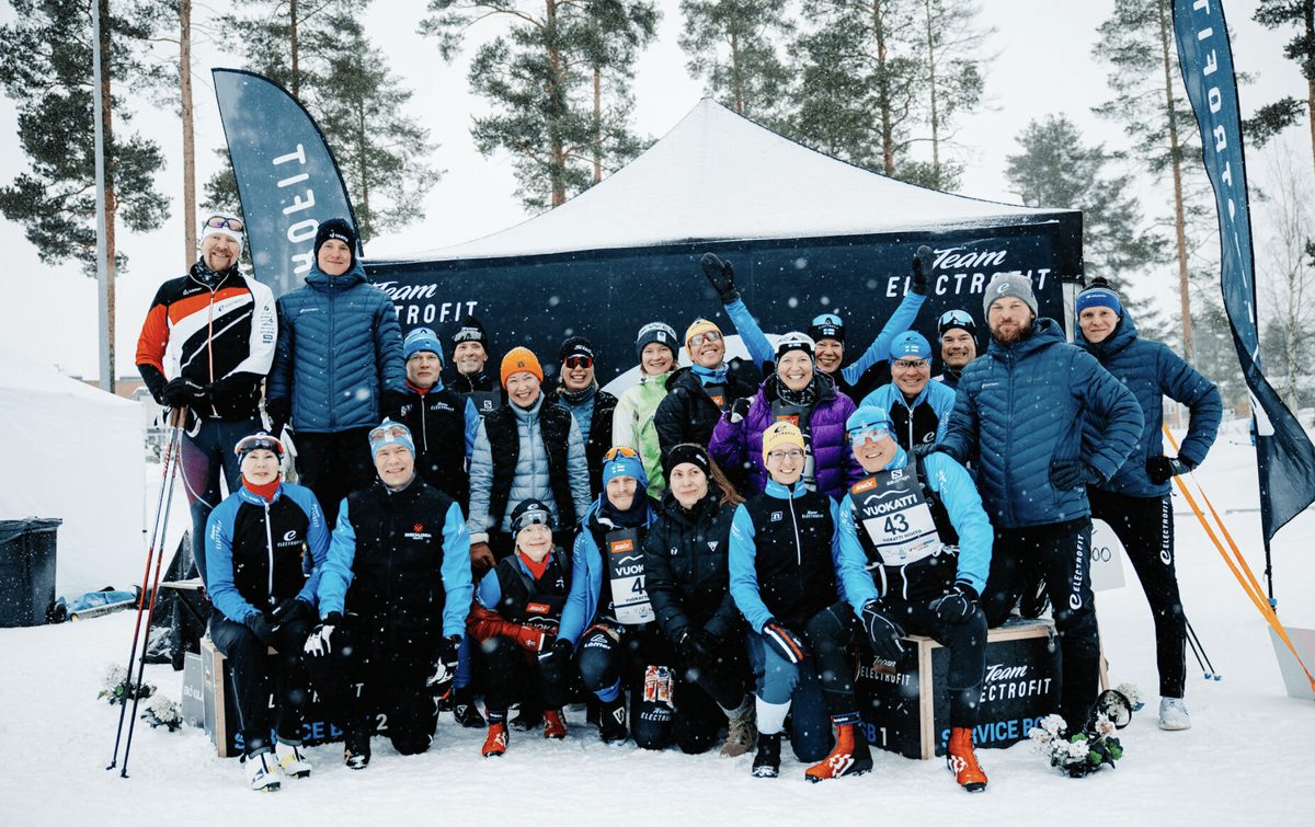 Riitta lähti mukaan Vuokatti Hiihto -projektiin ja sen myötä päässyt myös nauttimaan Electrofitin mukana suunnistuksesta, triathlonista, avovesiuinnista ja juoksusta.